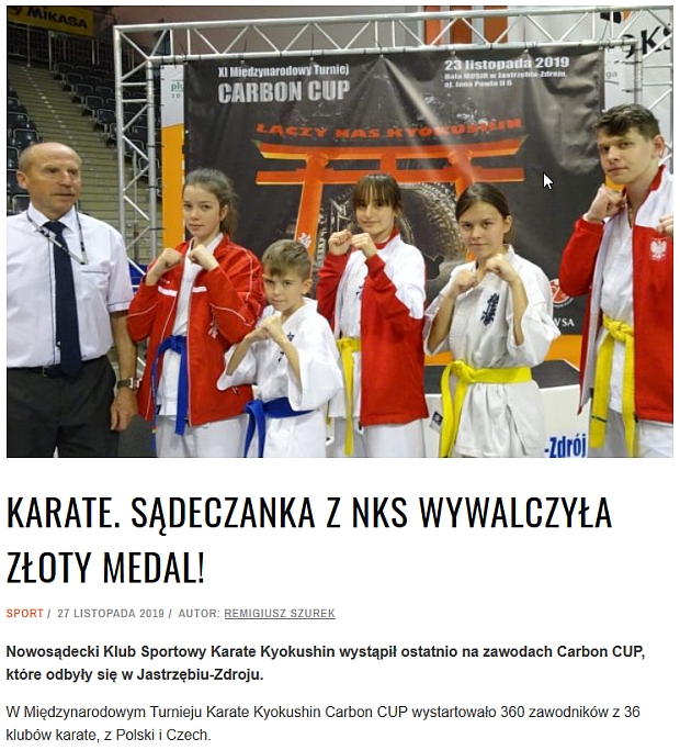Karate. Sądeczanka z NKS wywalczyła złoty medal!